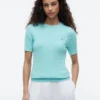 Kurzärmeliger Pullover mit Zopfmuster Kurzärmeliger Pullover mit Zopfmuster