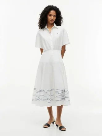 Kurzärmeliges Popeline-Shirtkleid