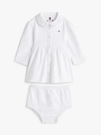 Langärmliges Stretch-Polo-Kleid für Babys