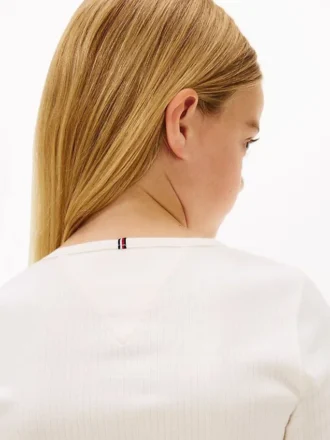 Langärmliges T-Shirt mit Logo-Aufnäher für Kinder
