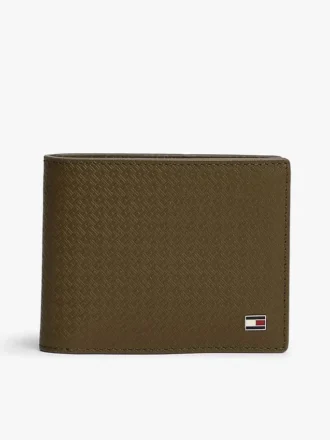 Leder-Brieftasche mit durchgehendem Flaggenlogo
