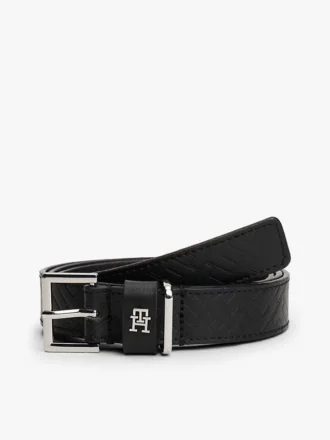 Leder-Gürtel mit durchgehendem Monogramm