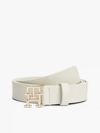 Leder-Gürtel mit Monogramm-Schnalle