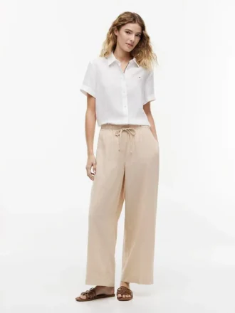 Leichte Pull-On-Hose aus Leinenmischung