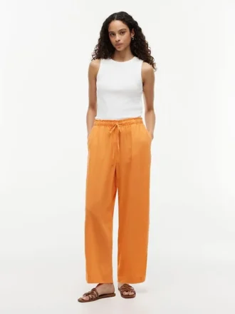 Leichte Pull-On-Hose aus Leinenmischung