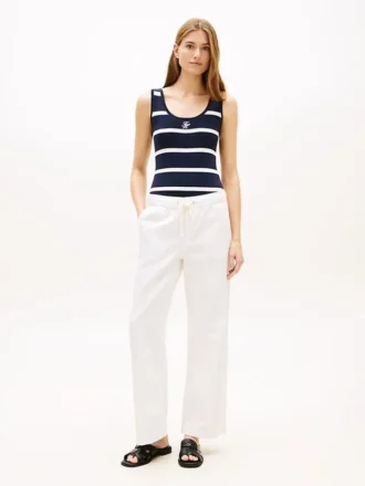 Leichte Pull-On-Jeans mit weitem Bein