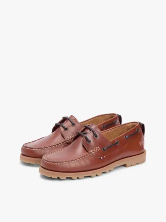 Leichter Bootsschuh aus Leder mit Profilsohle