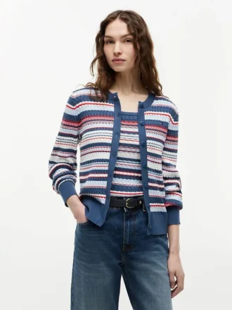 Leichter Strickcardigan mit Zopfmuster