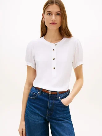 Leichtes, gerafftes Pullover-Shirt