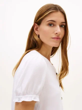 Leichtes, gerafftes Pullover-Shirt