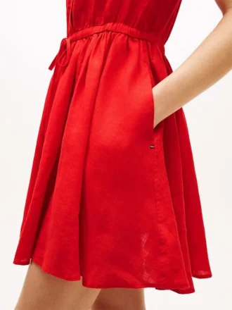 Leinen-Mini-Hemdkleid