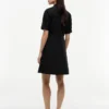 Leinenmischung-Shirtkleid mit Bindeband vorne