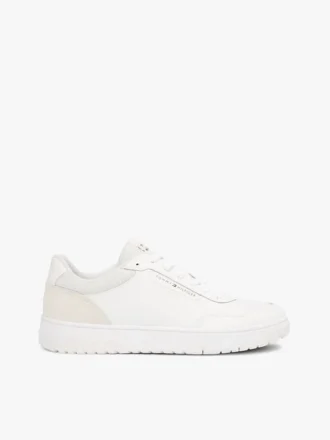 Low-Top-Sneaker aus Leder- und Wildledermischung