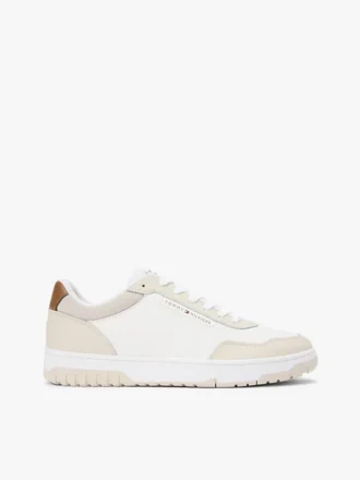 Low-Top-Sneaker aus Ledermix