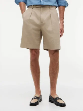 Lässige Chino-Shorts aus Baumwoll-Leinen-Mischung