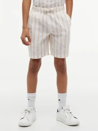 Lässige gestreifte Leinen-Mischung-Shorts für Kinder