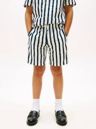 Lässige gestreifte Leinen-Mischung-Shorts für Kinder