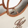 Maxi-Tasche aus Leinen mit Schriftzug-Monogramm