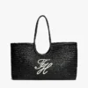 Maxi-Tasche aus Raffia mit Schriftzug-Monogramm Maxi-Tasche aus Raffia mit Schriftzug-Monogramm