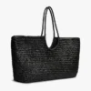 Maxi-Tasche aus Raffia mit Schriftzug-Monogramm Maxi-Tasche aus Raffia mit Schriftzug-Monogramm