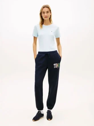 Mehrfarbige Sweathose mit Tommy-Logo im Varsity-Stil
