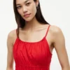 Midi-Kleid aus gerafftem Popeline Midi-Kleid aus gerafftem Popeline