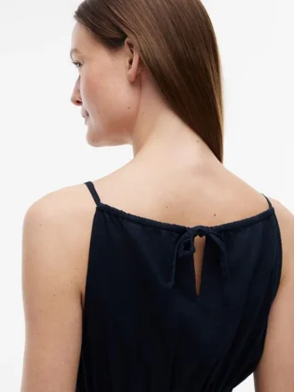 Midi-Kleid aus Leinenmischung mit Raffungen