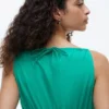 Midi-Kleid aus Leinenmischung mit Raffungen