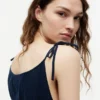 Midi-Kleid aus Seersucker mit Stufen