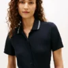 Midi-Polokleid mit Gürtel und Zierstreifen Midi-Polokleid mit Gürtel und Zierstreifen
