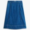 Midi-Rock aus Denim mit hoher Taille und ausgestelltem Schnitt Midi-Rock aus Denim mit hoher Taille und ausgestelltem Schnitt