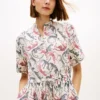 Midi-Shirtkleid aus Leinen mit Animal-Print Midi-Shirtkleid aus Leinen mit Animal-Print