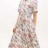 Midi-Shirtkleid aus Leinen mit Animal-Print Midi-Shirtkleid aus Leinen mit Animal-Print