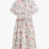 Midi-Shirtkleid aus Leinen mit Animal-Print Midi-Shirtkleid aus Leinen mit Animal-Print