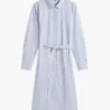 Midi-Shirtkleid mit durchgehendem Blumen- und Streifenmuster Midi-Shirtkleid mit durchgehendem Blumen- und Streifenmuster