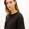 Midi-T-Shirt-Kleid aus Slub-Baumwolle mit Bindeband vorne Midi-T-Shirt-Kleid aus Slub-Baumwolle mit Bindeband vorne