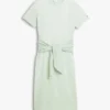 Midi-T-Shirt-Kleid aus Slub-Baumwolle mit Bindeband vorne Midi-T-Shirt-Kleid aus Slub-Baumwolle mit Bindeband vorne