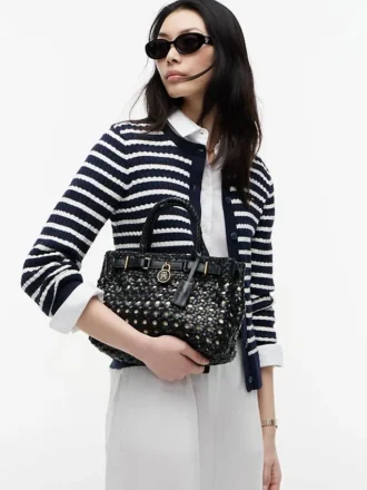 Mini-Tasche aus gewebtem Leder