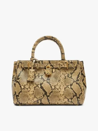 Mini-Tasche aus Leder mit Schlangenprägung