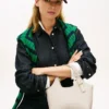 Mini-Tasche mit genarbtem Leder und Metallic-Logo Mini-Tasche mit genarbtem Leder und Metallic-Logo