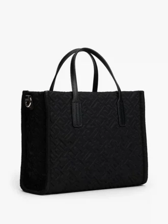 Mini-Tragetasche aus Nylon mit Monogramm-Ziernähten