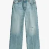 Moderne Jeans mit hoher Leibhöhe und weitem Bein