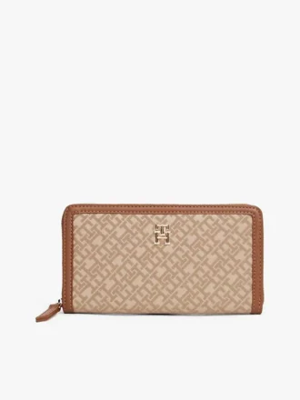 Monogram-Jacquard-Geldbörse mit Reißverschluss
