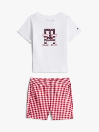 Monogramm-T-Shirt- und Shorts-Set für Babys