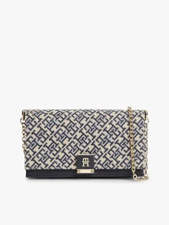 Monogramm-Verschluss Jacquard-Kette Umhängetasche