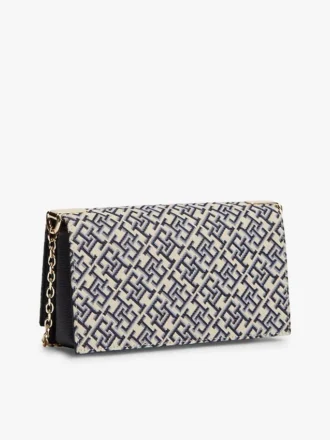Monogramm-Verschluss Jacquard-Kette Umhängetasche