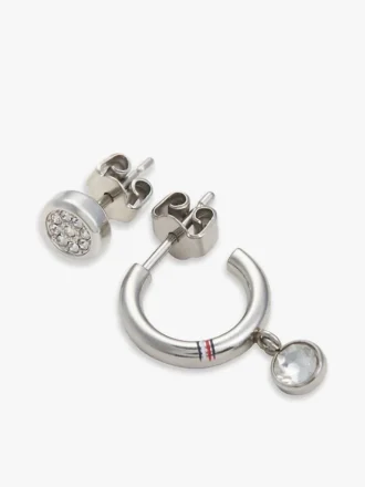 Ohrring-Set mit Kristallakzenten (Creolen & Ohrstecker)