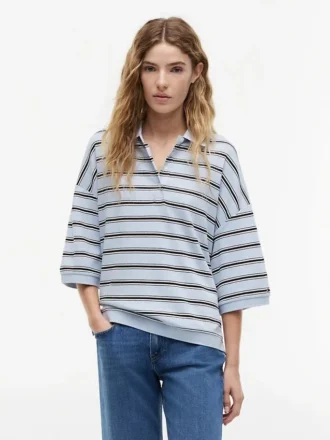 Oversized-Passform Gestreiftes Polo