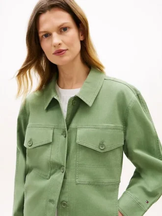 Oversized-Utility-Hemdjacke aus Twill
