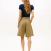 Plissierte Popeline-Shorts